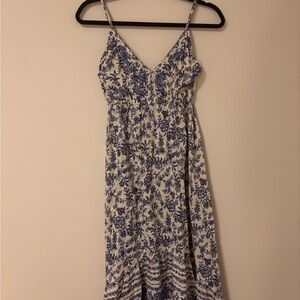 Floral Blue and White Women's Dress